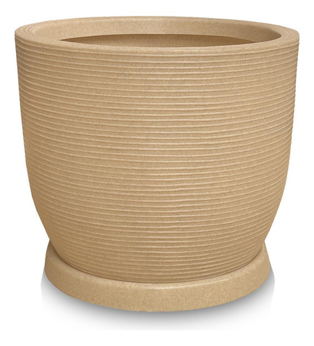 Vaso De Planta 45x50 + Prato Grande Luxo Polietileno Areia