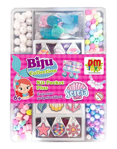 Kit Bijuteria Infantil Colletion Sereia Pocket Plus Cor Colorido