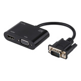 Convertidor De Adaptador Hdtv 2 En 1 Vga A Hdmi + Vga De 15