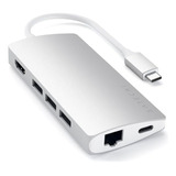 Hub Usb-c Satechi 7 Portas V2 Gigabit Pd 60w 4k Prata