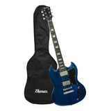 Kit Guitarra Elétrica Teg 340 Azul Com Capa Thomaz