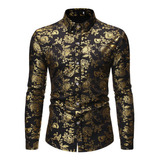 Camisa Elegante De Lujo Estampada Floreada Para Hombre