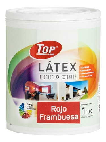 Pintura Latex Lavable Interior Exterior 1 Litro Colores Color Rojo