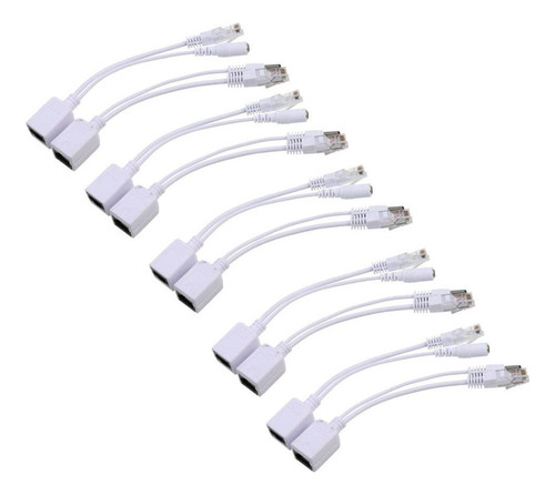 5 Pares De Cable De Conexión Ethernet Poe Adaptador De