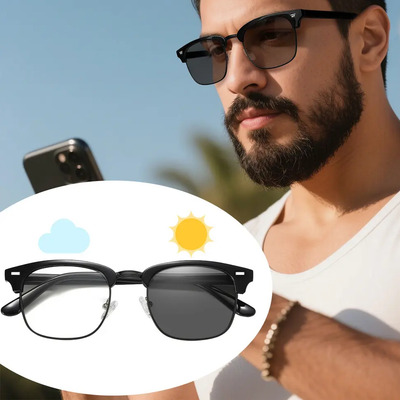 Lentes Fotocromáticos Computadora Hombre Mujer Anti Luz Azul Color Negro Brillante | Envío gratis