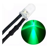 Led Diodo 10mm Verde Alto Brillo 12v Con Cable De 20cm