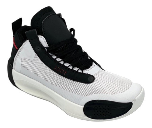 Zapatillas Blancas Con Negro Basquet Tipo Retro