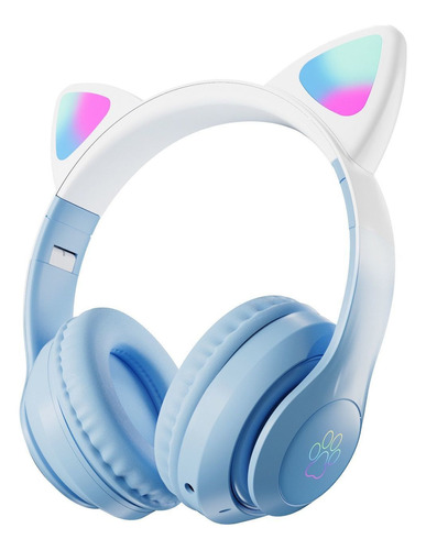 Auricular Inalámbrico Bluetooth Orejas Gato Rgb Ej-s28pro