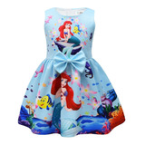 Vestido De Princesa Sirena Con Dibujos Animados Para Niñas Ariel Cosplay Fiesta De Cumpleaños Halloween