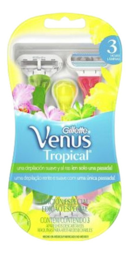 Aparelho De Depilação Gillette Venus Tropical 3 Unidades
