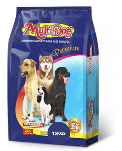 Racao Premium Multidog 22% Proteina Saco 15kg