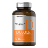 Vitamina D3 250 Mcg (10000 Iu) X 500 Softgels | Horbaach