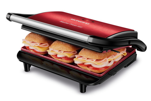 Press Grill Master Press 1000w Pg-01-rc Vermelho Mondial 220v