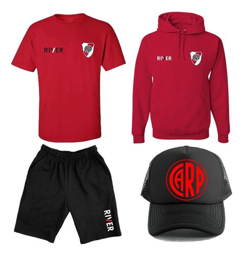 Combo River Plate Futbol - Buzo - Remera - Bermuda - Gorra