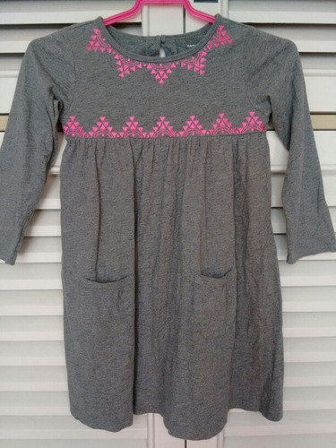 Vestido Carters Nena Gris Y Fucxia Talle 6 Impecable Algodon