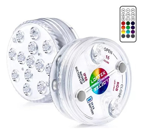 4 Pack Luces Led Piscina Sumergibles 13 Led Control Remoto