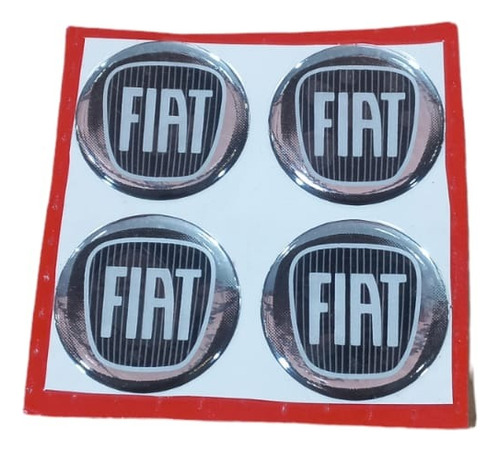 Logo Centro De Llanta  Fiat  Negro  49mm Blister X 4