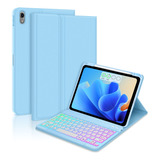 Goojodoq Funda Con Teclado Retroiluminado De 7 Colores Para 