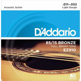Cuerdas Daddario Ez910 Guitarra Acústica 11-52 Bronce 