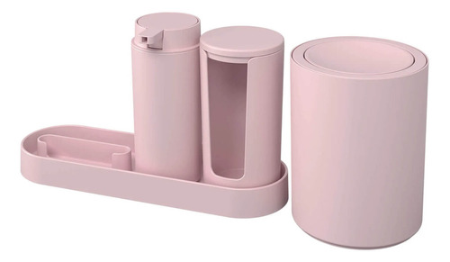 Conjunto Para Banheiro Serene 4 Peças Rosa Clay Coza