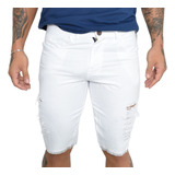 Bermuda Jeans Masculina Conforto E Estilo Destroyed 2021