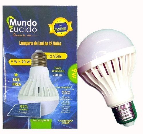 100 Pz Foco Led A 12v 9w Instalaciones Solares E26 E27 Sl9m