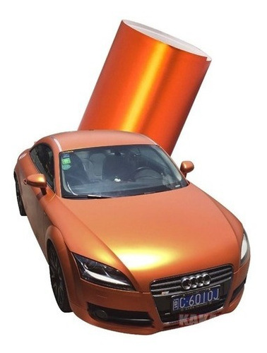 Vinil Adhesivo Automotriz Naranja Mate 60 Cm X 3 Mt 