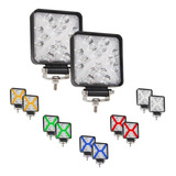 Par Faro Cuadrado 12 Leds 4pul Estrobo X En Gel 12/24v