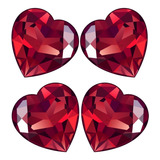 4 Preciosos Corazones Rubí 8x8mm. Suman 8cts Sangre D Pichón