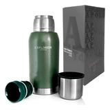 Termo Acero Inoxidable Explorer 750 Ml Tapon Pico Cebador Color Verde