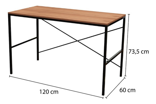 Escritorio Centro Estant Met300 Melamina De 120cm X 73.5cm X 60cm Metal Y Paraiso