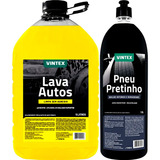 Kit Lavagem Shampoo Lava Autos Pneu Pretinho Vintex Vonixx
