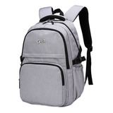 Mochila Para Laptop De 15.6in Ghia Nylon Color Gris Gm-0 /vc Diseño De La Tela Liso