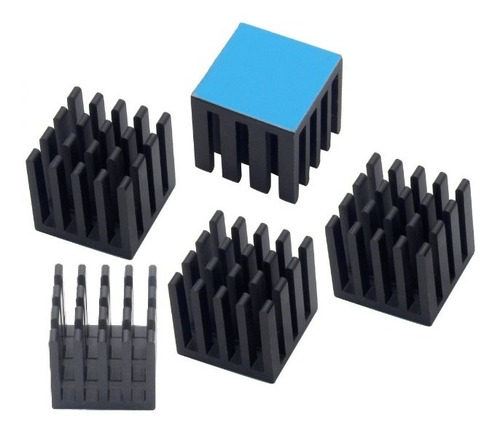 5uni. Dissipador De Calor Adesivo 15x15x15mm Vrm/mosfet/vga