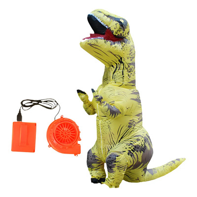 Disfraz Inflable De Dinosaurio Para Niños Amarillos