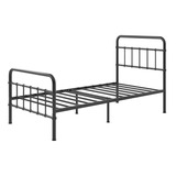 Base Cama Metal Florence Zinus 1.5 Plazas Long 105x200x36cm Color Negro