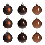 Bolas De Navidad Cristal Dn Deconation Marron 3 Diseños X9