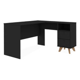 Mesinha Canto Home Office Quarto Escritorio Havana Preto