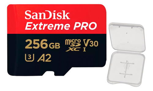 Cartão Memória  Sandisk 256gb Micro Sd Com Adaptador +case