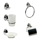 Set Kit De Baño 5 Piezas Accesorios Completo Cromado Kübel