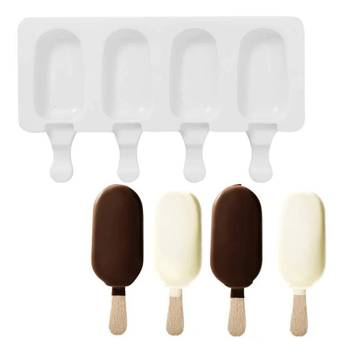 Molde Silicona Paleta De Helado Chica + 50 Palitos