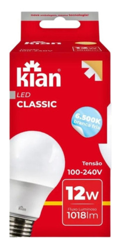 Kit 20 Lâmpadas Led Bulbo 12w Branca 6500k Economica Bivolt