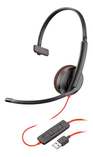 Headset Poly Blackwire C3210 Mono Usb-a - 80s01a6