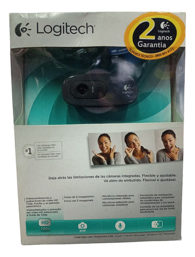 Webcam Logitech C270 Hd Com Microfone Preto
