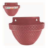 Vaso De Parede Meia Lua Rattan 3 Litros Terracota