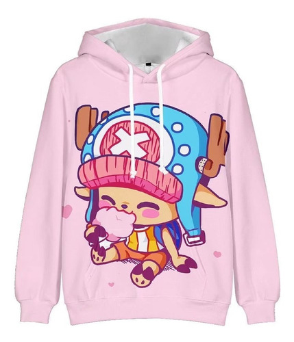 Sudadera Digital 3d Estampado Rosa One Piece Chopper De Moda