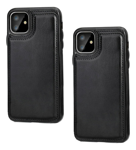 2×funda For iPhone Serie Con Cubierta Cartera Tarjetero Piel