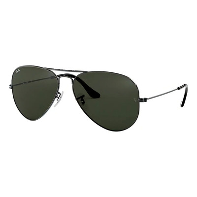 Óculos De Sol Ray-ban Aviator Classic Tamanho Standard Armação Polished Gunmetal Y Lente Green