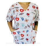 Blusa Bata Camisa Scrub Pijama Hospitalar Cirúrgico Linda Ro