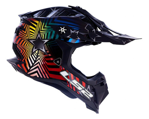 Capacete Para Moto  Motocross Ls2 Subverter  Capacete Mx470  Preto Brilhante 